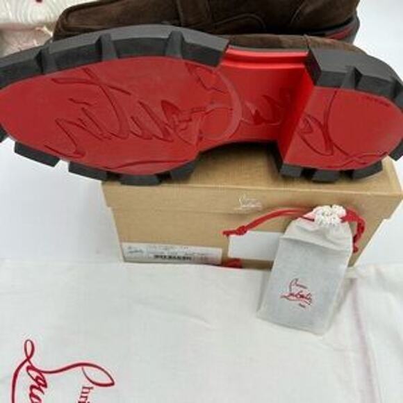 Men's Christian Louboutin, our Georges brown suede lace up shoes size 43 - Picture 5 of 12